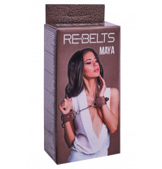 Коричневые кожаные наручники Maya