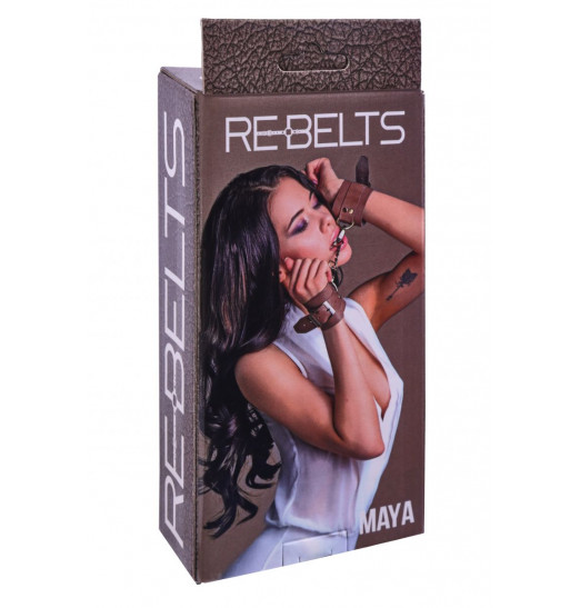 Коричневые кожаные наручники Maya