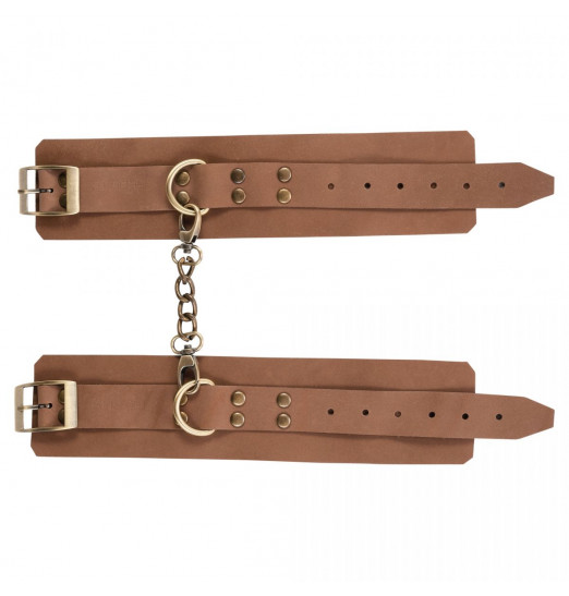 Коричневые кожаные наручники Maya