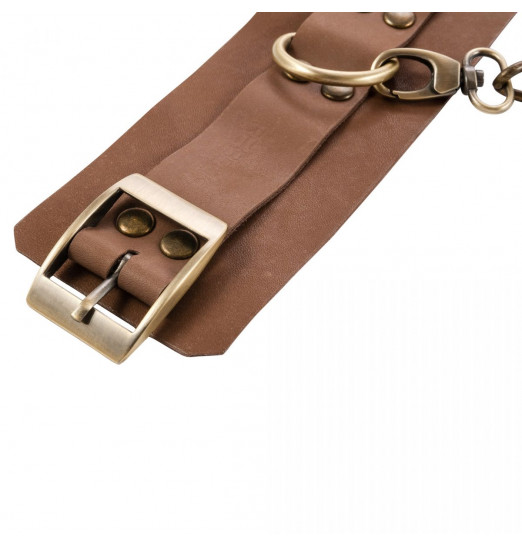 Коричневые кожаные наручники Maya