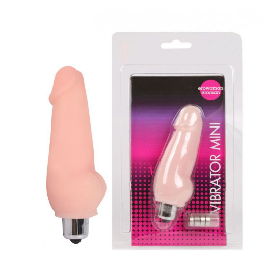 Телесный мини-вибратор Vibrator Mini - 9,5 см.