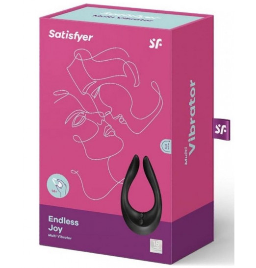 Чёрный многофункциональный стимулятор для пар Satisfyer Endless Joy Чёрный многофункциональный стимулятор для пар Satisfyer Endless Joy