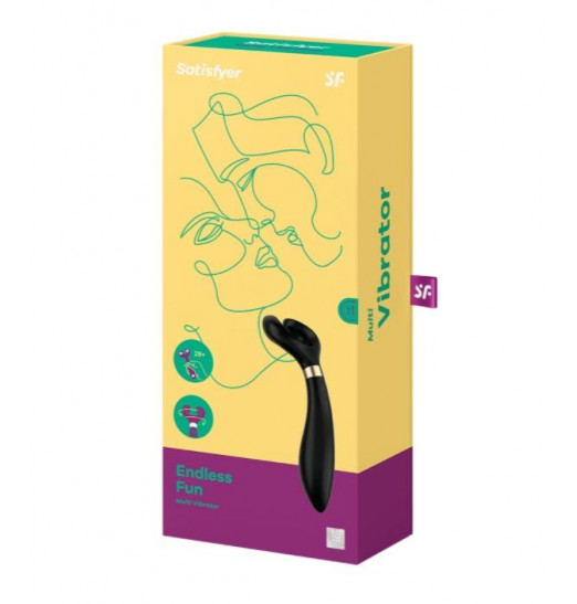 Чёрный вибромассажер для пар Satisfyer Endless Fun