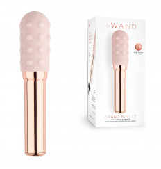 Пудровый жезловый вибратор Le Wand Grand Bullet с двумя нежными насадками
