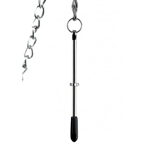 Серебристые зажимы для сосков и клитора на цепочке