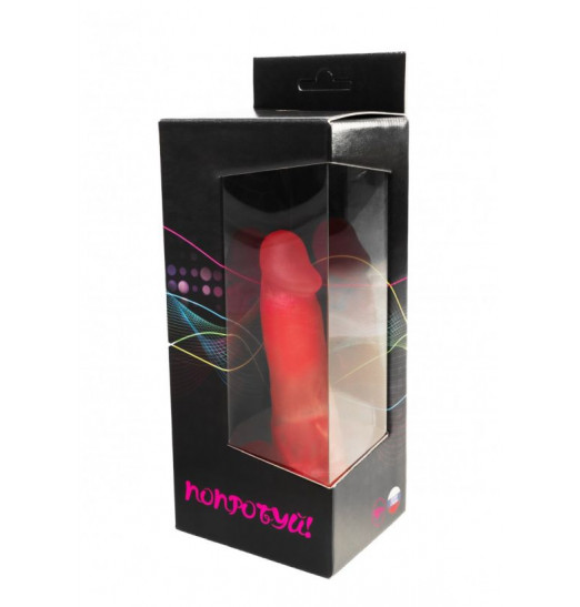 Красный гелевый вибратор №2 - 16 см.