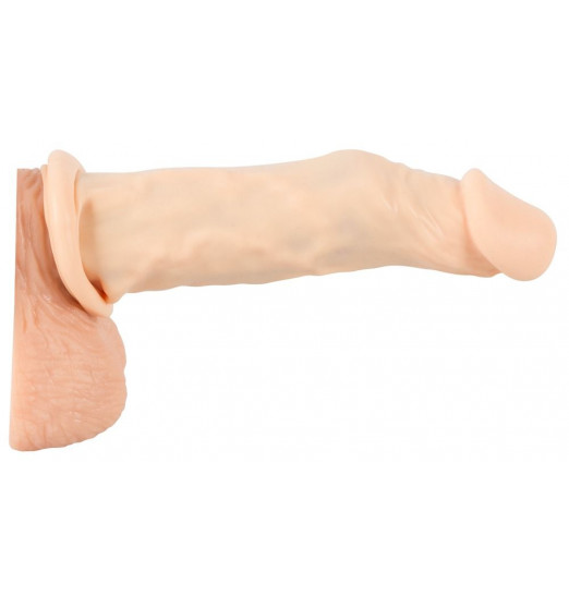 Телесная насадка-удлинитель Silicone Extension - 19 см.