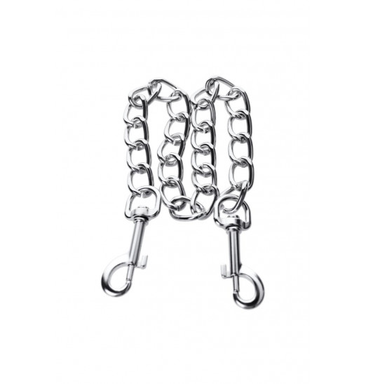 Серебристая соединительная цепочка с двумя карабинами Серебристая соединительная цепочка с двумя карабинами