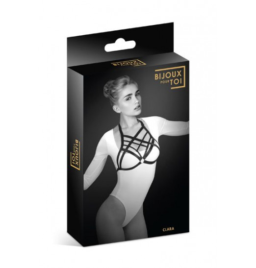 Черная упряжь на грудь Clara