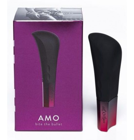 Черный ультрамощный вибромассажер AMO - 10 см. Черный ультрамощный вибромассажер AMO - 10 см.