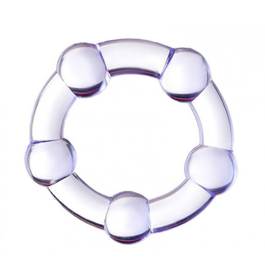 Фиолетовое эрекционное кольцо на пенис с бусинами