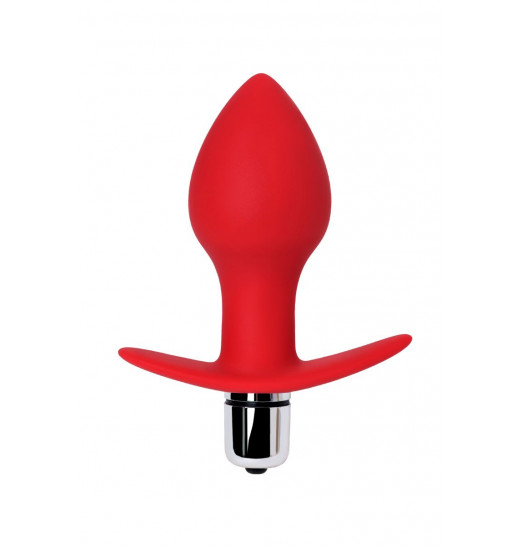 Красная анальная вибровтулка Glam - 9,7 см.