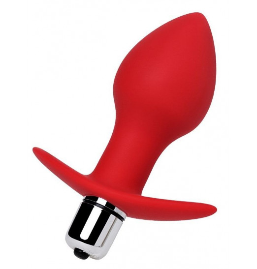 Красная анальная вибровтулка Glam - 9,7 см.