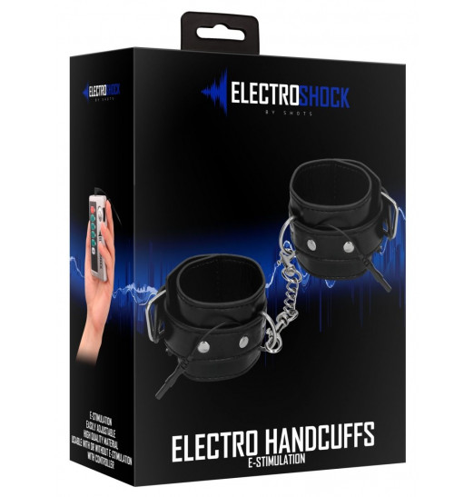 Черные наручники с электростимуляцией Electro Handcuffs