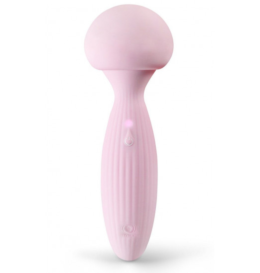 Розовый вибромассажёр-гриб Mushroom - 16 см.