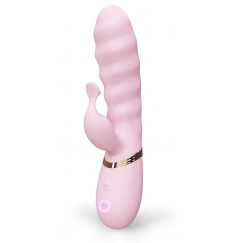 Розовый вибратор с клиторальным отростком MELOW - 19,8 см.