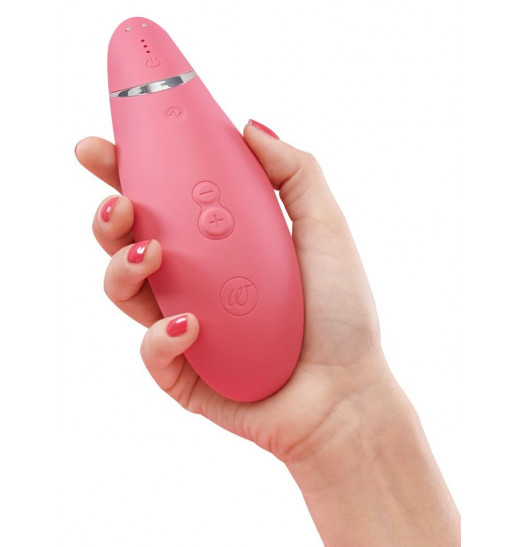 Розовый бесконтактный клиторальный стимулятор Womanizer Premium