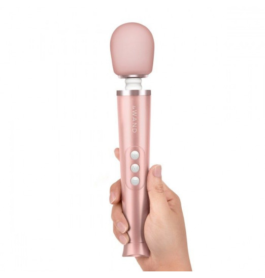 Пудровый жезловый мини-вибратор Le Wand c 6 режимами вибрации Пудровый жезловый мини-вибратор Le Wand c 6 режимами вибрации