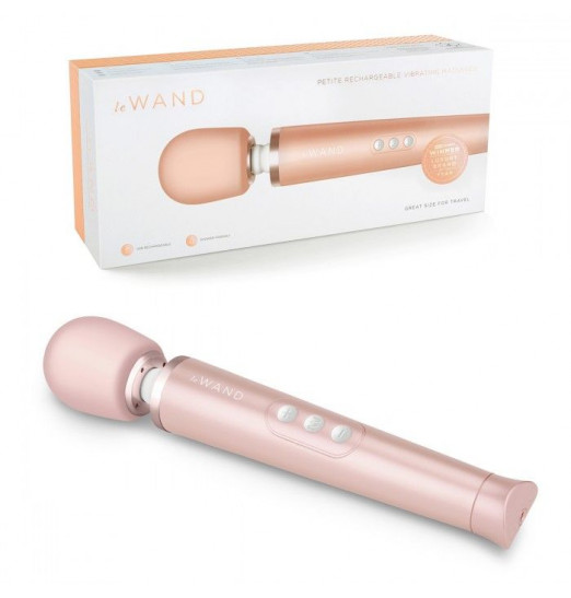 Пудровый жезловый мини-вибратор Le Wand c 6 режимами вибрации Пудровый жезловый мини-вибратор Le Wand c 6 режимами вибрации