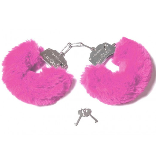 Шикарные наручники с пушистым розовым мехом Шикарные наручники с пушистым розовым мехом