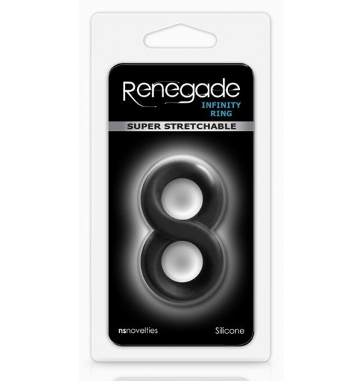 Черное эрекционное кольцо-восьмерка Infinity Ring