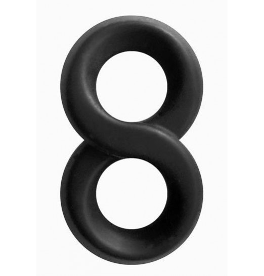 Черное эрекционное кольцо-восьмерка Infinity Ring
