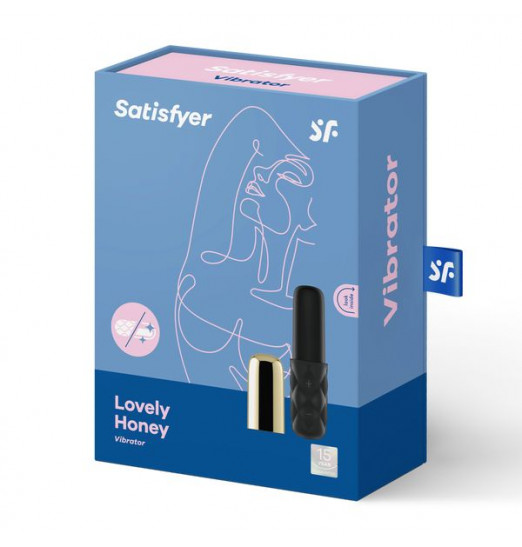 Чёрно-золотистая вибропуля Satisfyer Lovely Honey