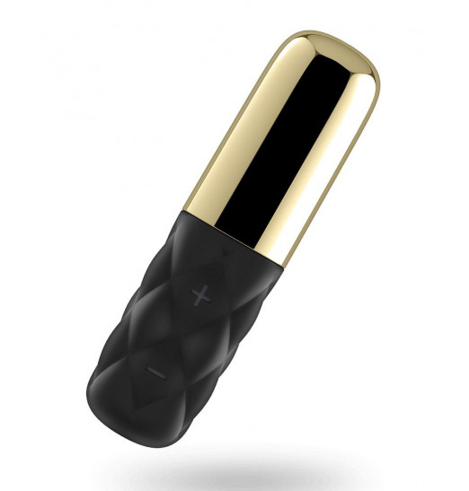 Чёрно-золотистая вибропуля Satisfyer Lovely Honey