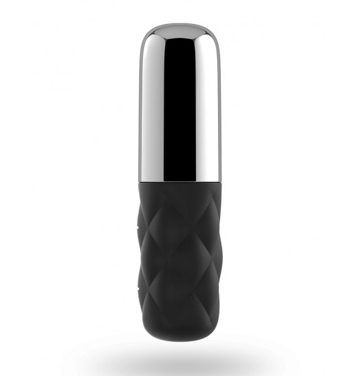 Чёрно-серебристая вибропуля Satisfyer Sparkling Darling