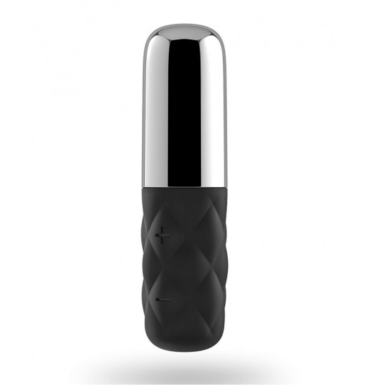 Чёрно-серебристая вибропуля Satisfyer Sparkling Darling