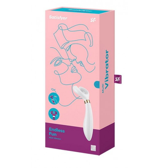 Белый вибромассажер для пар Satisfyer Endless Fun