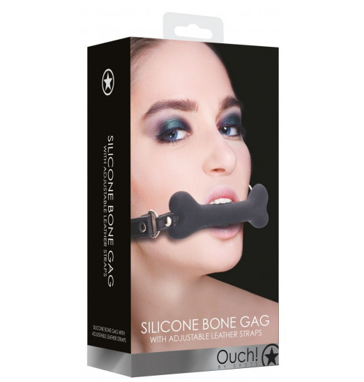 Черный кляп-косточка Bone Gag