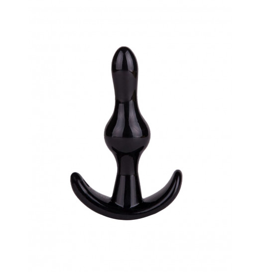 Черная анальная пробка с зауженным кончиком - 9 см.
