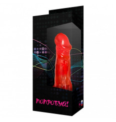 Красный реалистичный вибратор №26 - 19,5 см.