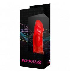 Красный реалистичный вибратор №27 - 19,5 см.