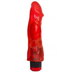 Красный реалистичный вибратор №27 - 19,5 см.