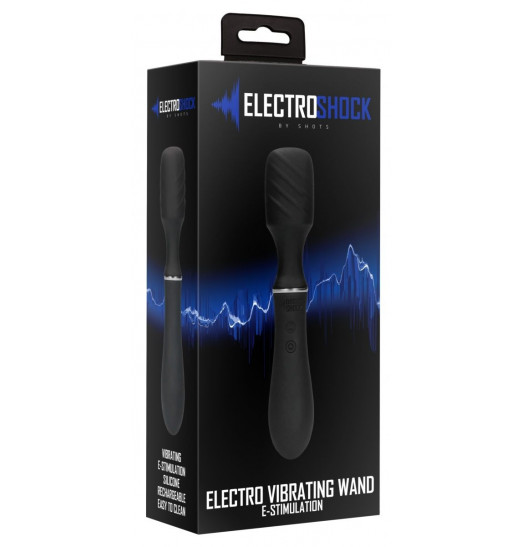 Черный универсальный вибратор с электростимуляцией Electro Vibrating Wand Черный универсальный вибратор с электростимуляцией Electro Vibrating Wand