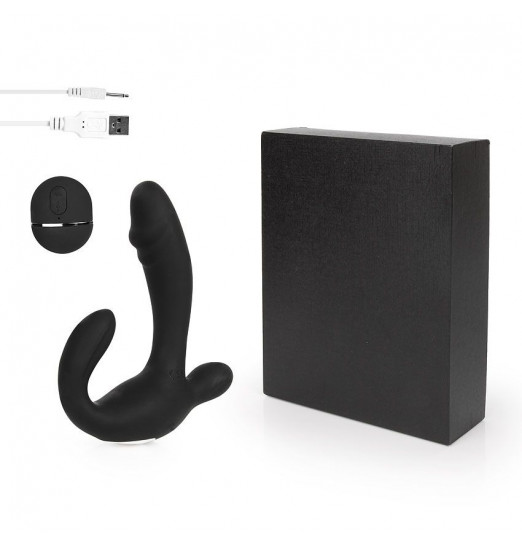 Черный вибромассажер с 10 режимами вибрации