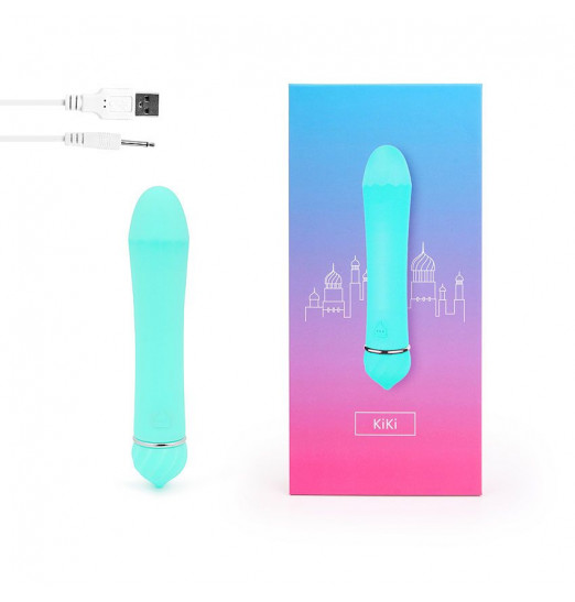 Бирюзовый гладкий вибратор с 11 режимами вибрации - 11,5 см. Бирюзовый гладкий вибратор с 11 режимами вибрации - 11,5 см.