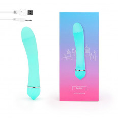 Бирюзовый изогнутый вибратор с 11 режимами вибрации - 15 см.