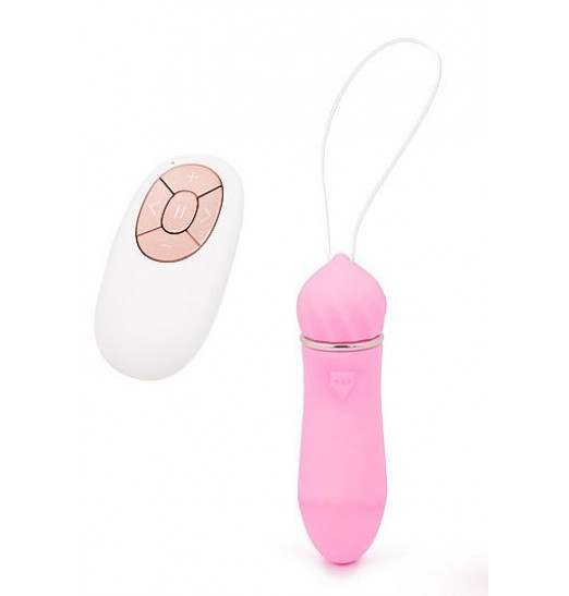 Розовый вибромассажер с 9 режимами вибрации с пультом ДУ - 9 см. Розовый вибромассажер с 9 режимами вибрации с пультом ДУ - 9 см.