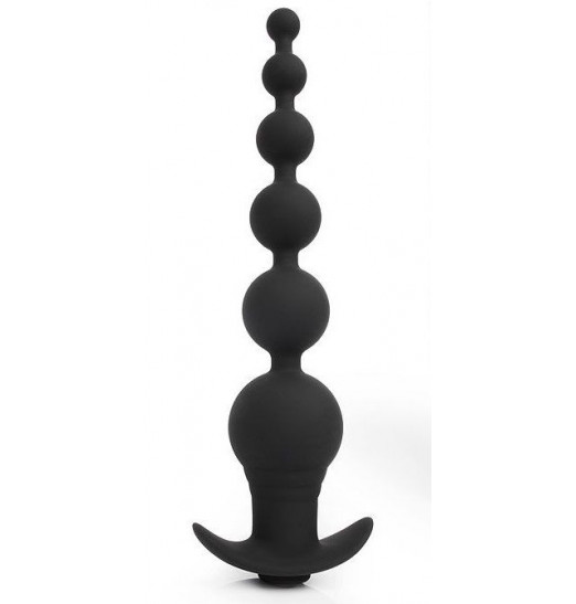 Черная анальная виброелочка TOWER - 20,7 см.