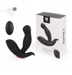 Черный вибростимулятор простаты MEGATRON-RCT с пультом ДУ