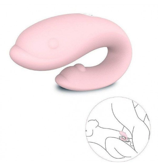 Нежно-розовый вибромассажер для пар WINTER Нежно-розовый вибромассажер для пар WINTER