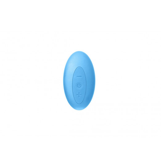 Голубой безремневой страпон с пультом ДУ - 17,5 см. Голубой безремневой страпон с пультом ДУ - 17,5 см.