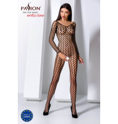 Сетчатый боди-комбинезон с длинными рукавами