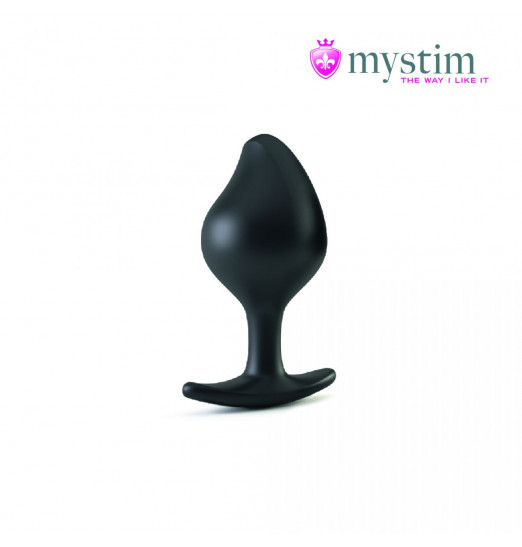 Черная пробка Mystim Rocking Vibe S с возможностью подключения к электростимулятору - 9,7 см.