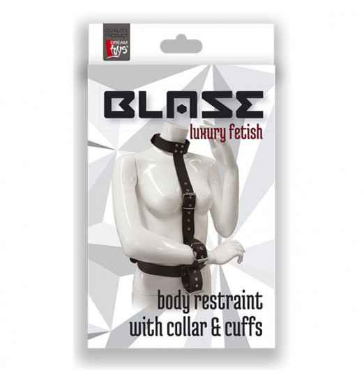 Чёрный комплект для фиксация рук RESTRAINT BODY HARNESS WITH COLLAR