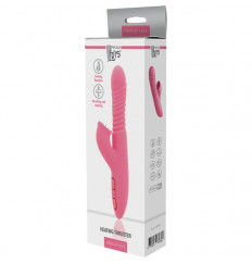 Розовый вибратор с нагревом HEATING THRUSTER - 24 см.