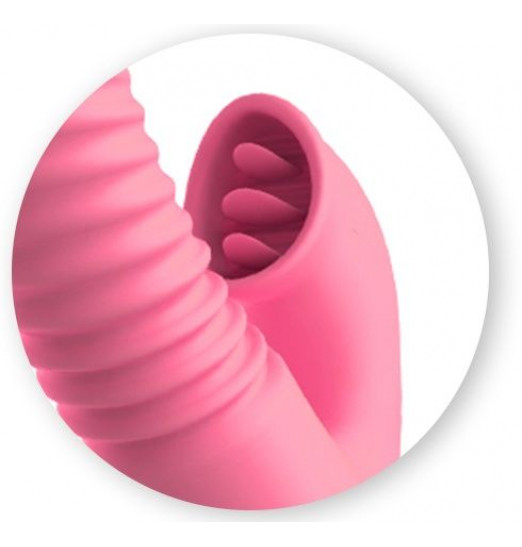 Розовый вибратор с нагревом HEATING THRUSTER - 24 см.